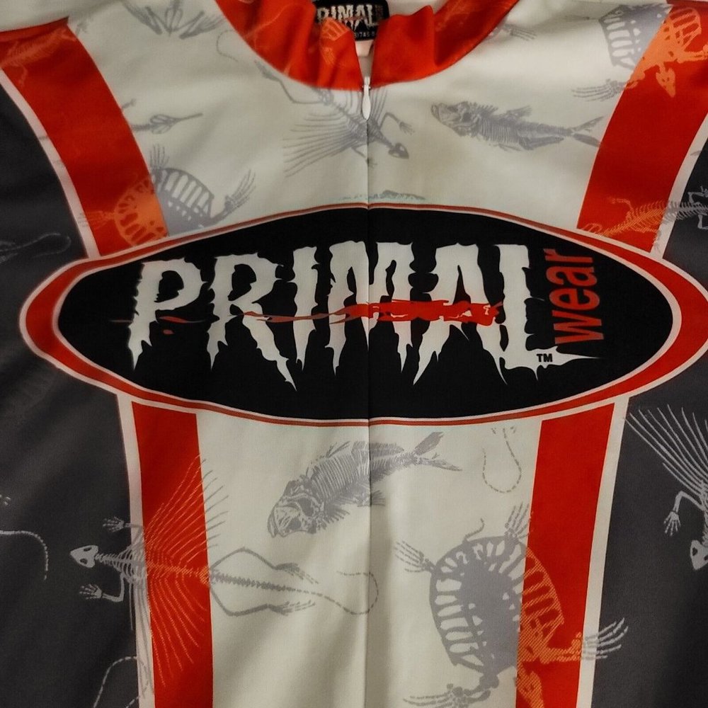 Primal Wear Dead Things Skeleton Short Sleeve 3/4 Zip Cycling Jersey Size XL